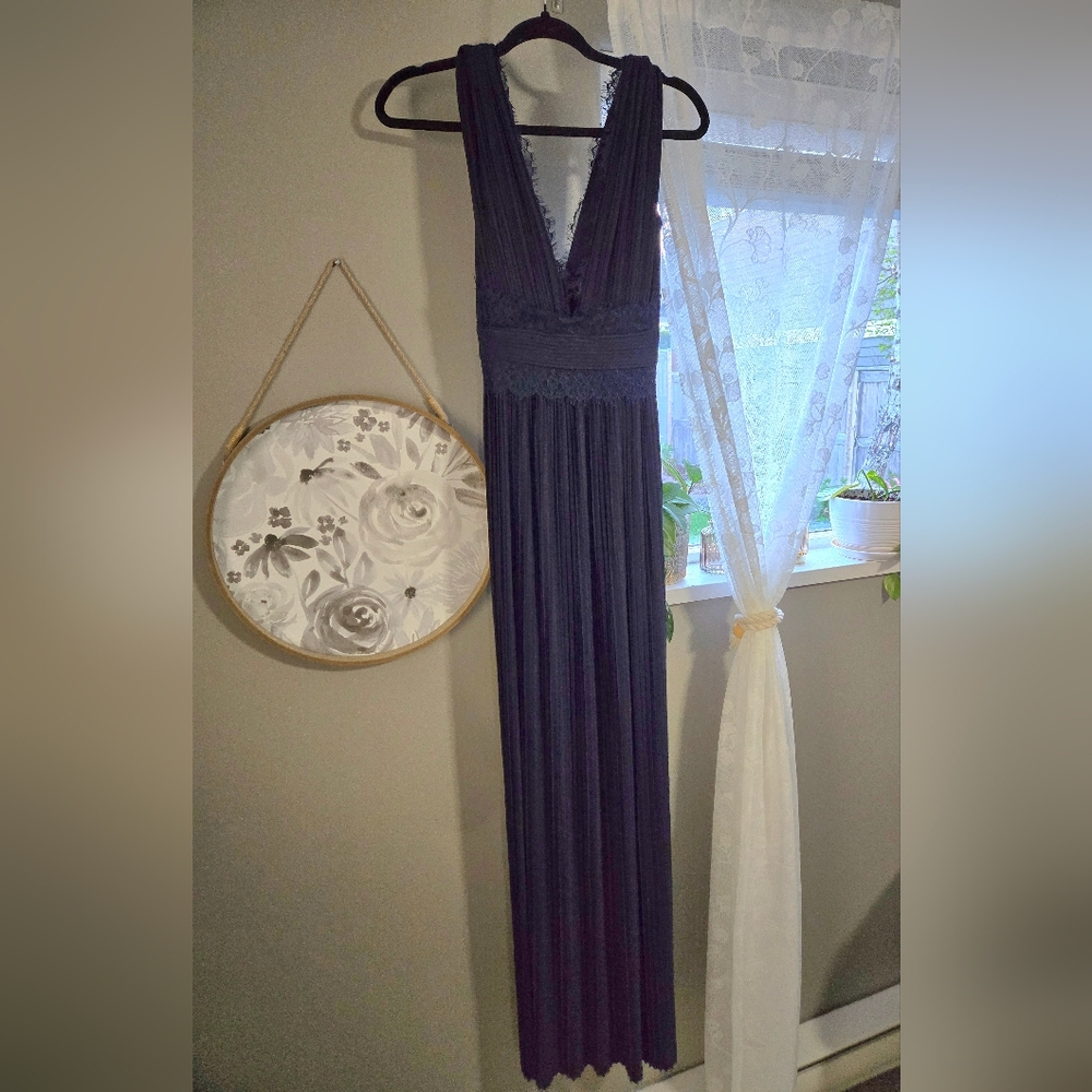 Tall-size Navy Lace Dress